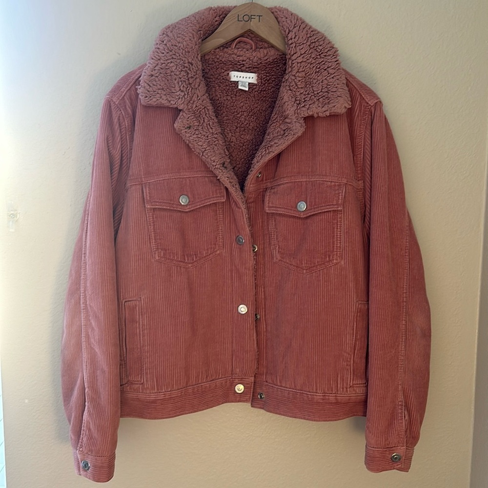Topshop Pink Fur/Corduroy Jacket